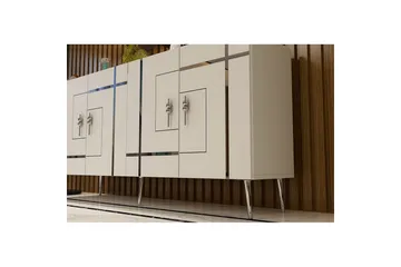 Konsol Safidonya Vit / Argentu - Vit / Argentu - Möbler - Bord & matgrupp - Avlastningsbord & sidobord - Konsolbord & hallbord