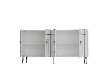 Konsol Safidonya Vit / Argentu - Vit / Argentu - Möbler - Bord & matgrupp - Avlastningsbord & sidobord - Konsolbord & hallbord