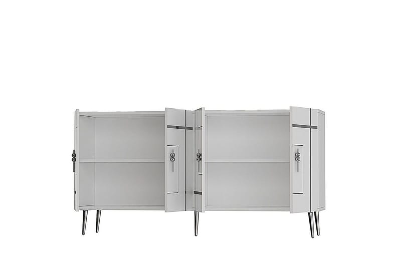 Konsol Safidonya Vit / Argentu - Vit / Argentu - Möbler - Bord & matgrupp - Avlastningsbord & sidobord - Konsolbord & hallbord