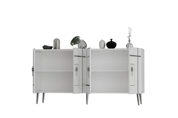 Konsol Safidonya Vit / Argentu - Vit / Argentu - Möbler - Bord & matgrupp - Avlastningsbord & sidobord - Konsolbord & hallbord