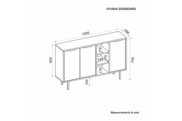 Konsol Schmida Sudamal Ek / Vit - Blå/Vit - Möbler - Bord & matgrupp - Avlastningsbord & sidobord - Konsolbord & hallbord