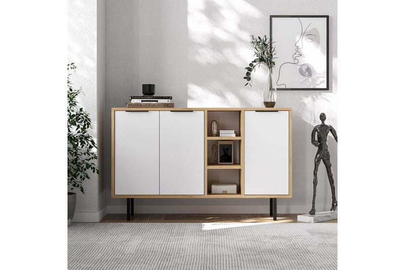 Konsol Schmida Sudamal Ek / Vit - Blå/Vit - Möbler - Bord & matgrupp - Avlastningsbord & sidobord - Konsolbord & hallbord