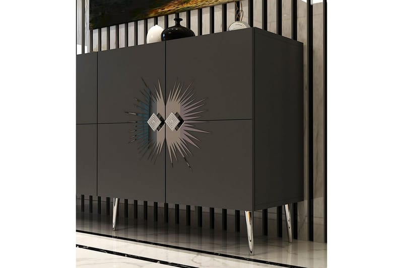 Konsol Tari Antracit / Argentu - Antracit / Argentu - Möbler - Bord & matgrupp - Avlastningsbord & sidobord - Konsolbord & hallbord