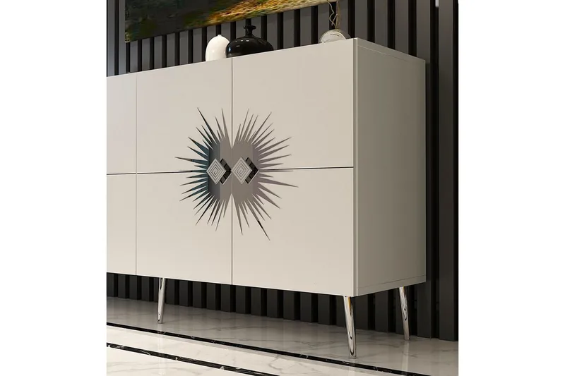 Konsol Tari Vit / Argentu - Vit / Argentu - Möbler - Bord & matgrupp - Avlastningsbord & sidobord - Konsolbord & hallbord