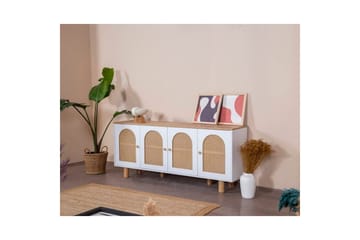 Konsol Terra Vit / Ek - Mediumfärgat trä/Vit - Möbler - Bord & matgrupp - Avlastningsbord & sidobord - Konsolbord & hallbord