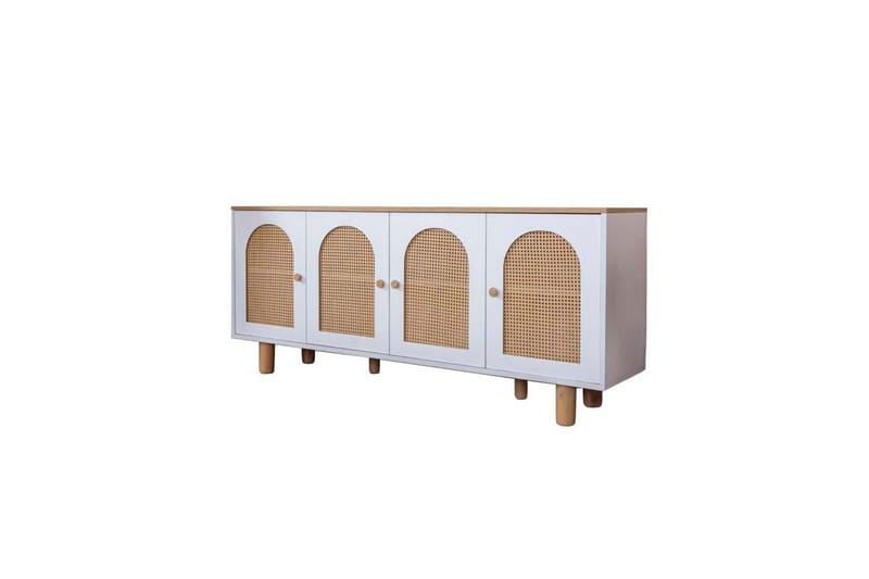 Konsol Terra Vit / Ek - Mediumfärgat trä/Vit - Möbler - Bord & matgrupp - Avlastningsbord & sidobord - Konsolbord & hallbord