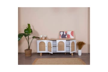 Konsol Terra Vit / Ek - Mediumfärgat trä/Vit - Möbler - Bord & matgrupp - Avlastningsbord & sidobord - Konsolbord & hallbord