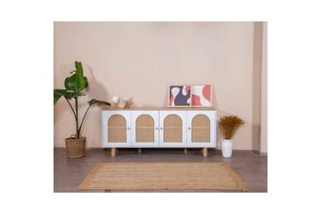 Konsol Terra Vit / Ek - Mediumfärgat trä/Vit - Möbler - Bord & matgrupp - Avlastningsbord & sidobord - Konsolbord & hallbord