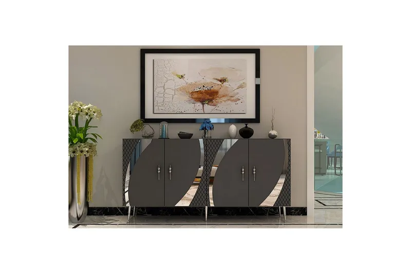 Konsol Zoman Antracit / Argentu - Antracit / Argentu - Möbler - Bord & matgrupp - Avlastningsbord & sidobord - Konsolbord & hallbord