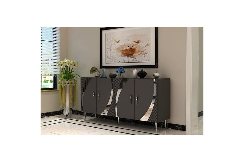 Konsol Zoman Antracit / Argentu - Antracit / Argentu - Möbler - Bord & matgrupp - Avlastningsbord & sidobord - Konsolbord & hallbord