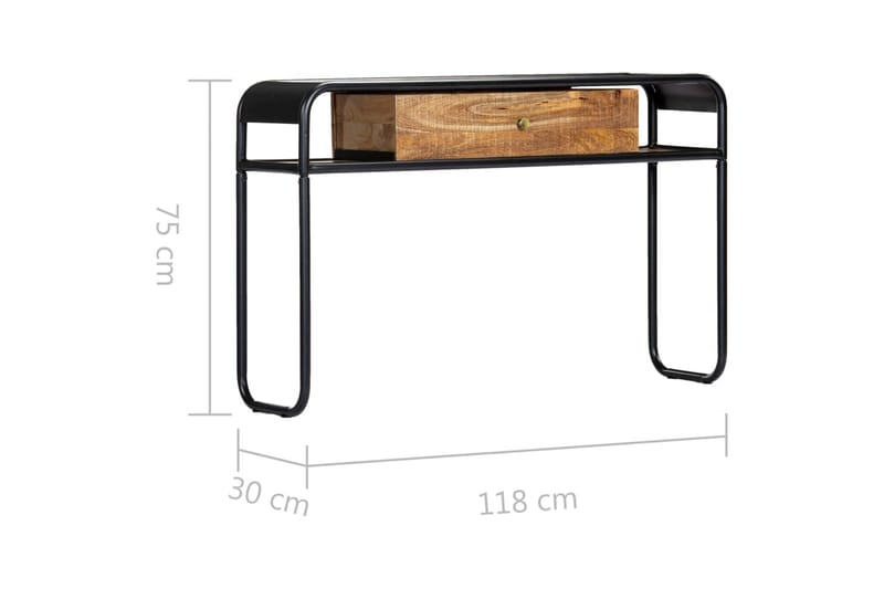 Konsolbord 118x30x75 cm massivt mangoträ - Brun - Konsolbord & hallbord - Avlastningsbord & sidobord - Hallförvaring