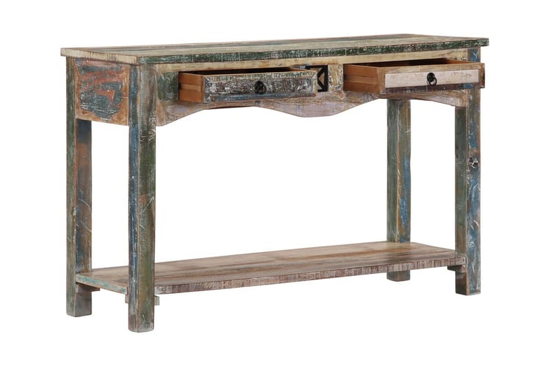 Konsolbord 120x40x75 cm massivt återvunnet trä - Flerfärgad - Konsolbord & hallbord - Avlastningsbord & sidobord - Hallförvaring