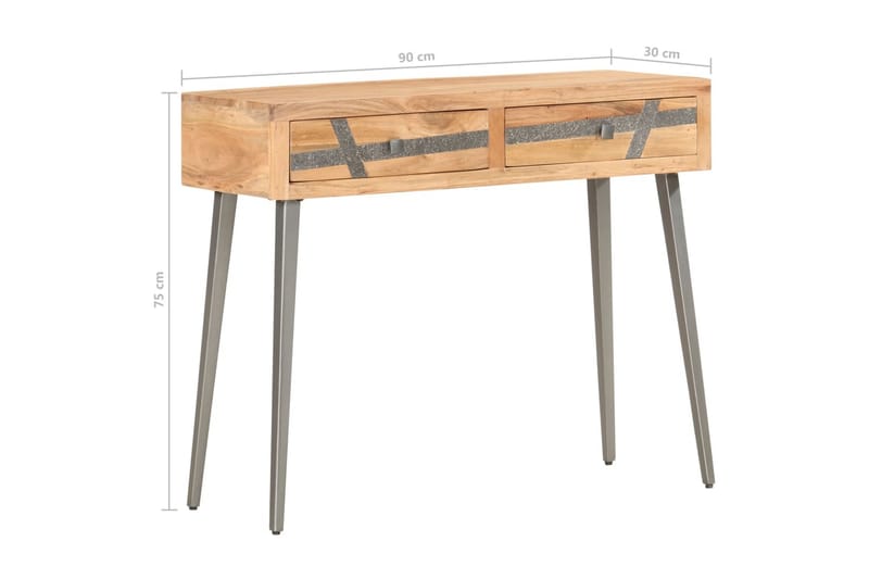 Konsolbord 90x30x75 cm massivt akaciaträ - Brun - Konsolbord & hallbord - Avlastningsbord & sidobord - Hallförvaring