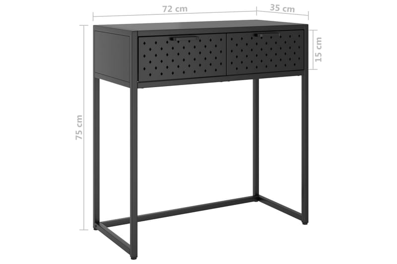 Konsolbord antracit 72x35x75 cm stål - Grå - Konsolbord & hallbord - Avlastningsbord & sidobord - Hallförvaring