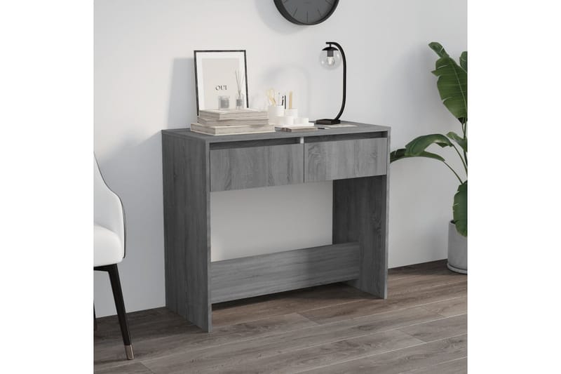 Konsolbord grå sonoma-ek 89x41x76,5 cm stål - Grå - Konsolbord & hallbord - Avlastningsbord & sidobord - Hallförvaring