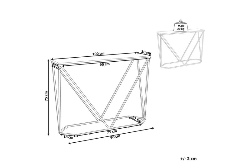 Konsolbord Hazen Vit, Svart - Vit, Svart - Möbler - Bord & matgrupp - Avlastningsbord & sidobord - Konsolbord & hallbord