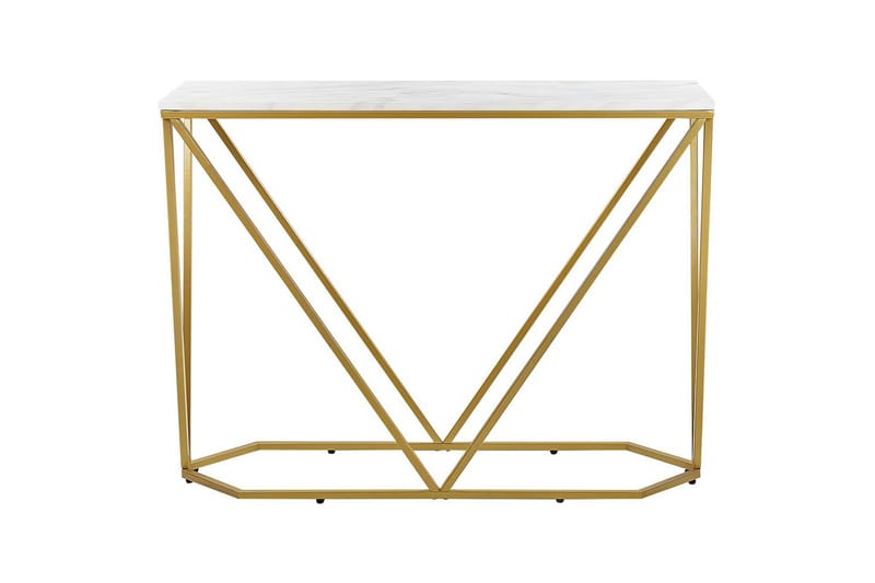 Konsolbord Hazen Vitt, guld - Vitt, guld - Möbler - Bord & matgrupp - Avlastningsbord & sidobord - Konsolbord & hallbord