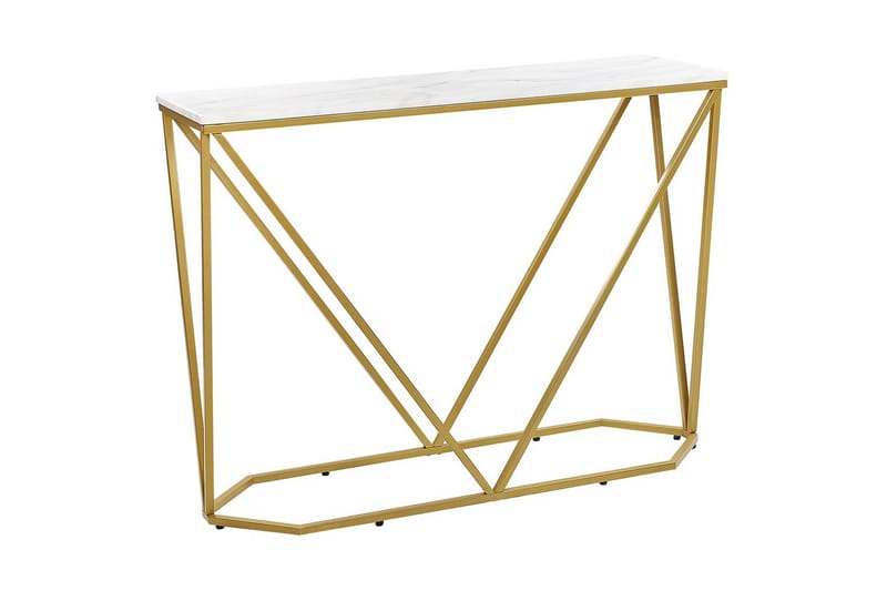 Konsolbord Hazen Vitt, guld - Vitt, guld - Möbler - Bord & matgrupp - Avlastningsbord & sidobord - Konsolbord & hallbord