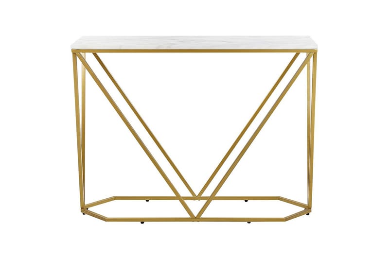 Konsolbord Hazen Vitt, guld - Vitt, guld - Möbler - Bord & matgrupp - Avlastningsbord & sidobord - Konsolbord & hallbord
