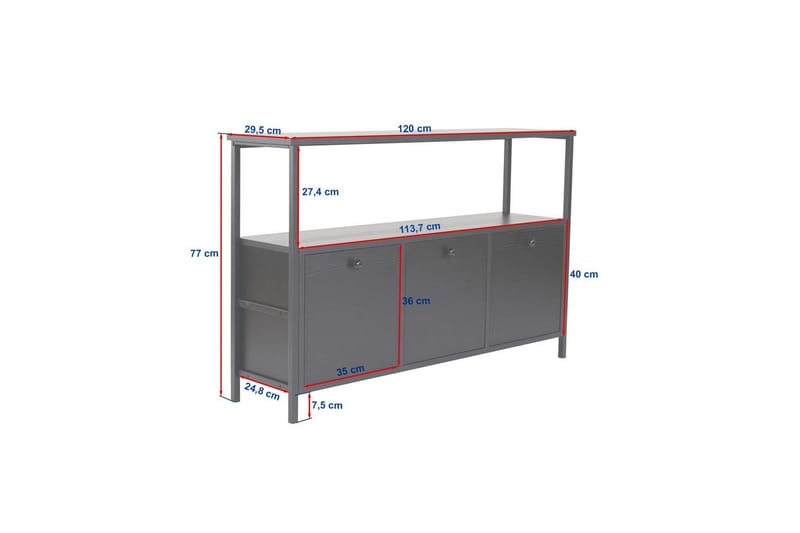 Konsolbord Hemani Valnöt Svart - Valnöt Svart - Möbler - Bord & matgrupp - Avlastningsbord & sidobord - Konsolbord & hallbord