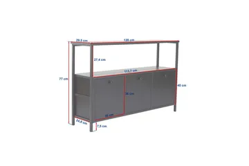 Konsolbord Hemani Vit Svart - Vit Svart - Möbler - Bord & matgrupp - Avlastningsbord & sidobord - Konsolbord & hallbord