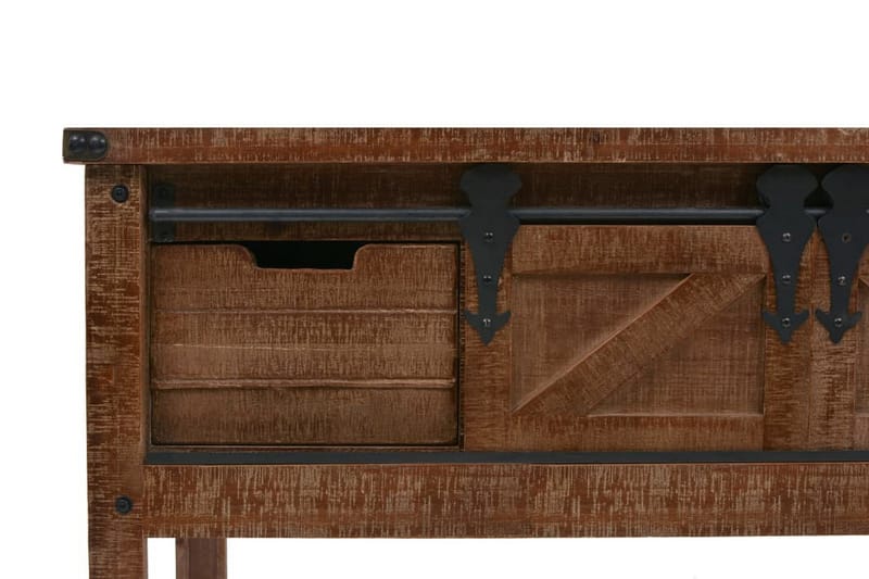 Konsolbord massivt granträ 131x35,5x75 cm brun - Brun - Konsolbord & hallbord - Avlastningsbord & sidobord - Hallförvaring
