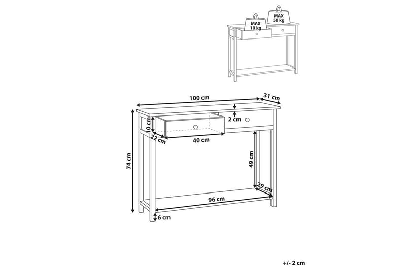 Konsolbord Salton 100x31x74 cm - 100x31x74 cm - Möbler - Bord & matgrupp - Avlastningsbord & sidobord - Konsolbord & hallbord
