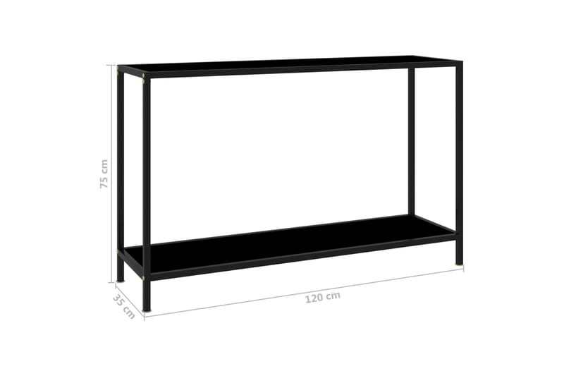 Konsolbord svart 120x35x75 cm härdat glas - Svart - Konsolbord & hallbord - Avlastningsbord & sidobord - Hallförvaring