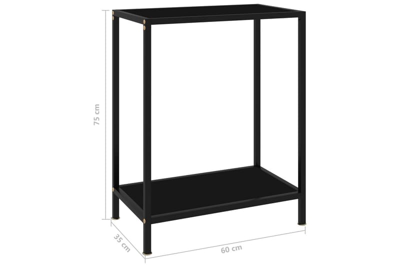 Konsolbord svart 60x35x75 cm härdat glas - Svart - Konsolbord & hallbord - Avlastningsbord & sidobord - Hallförvaring