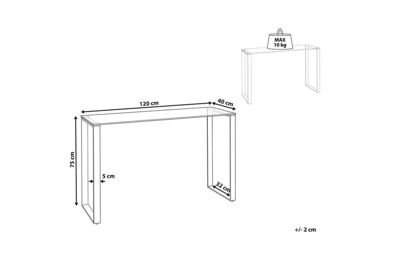 Konsolbord Tilon Transparent, guld - Transparent, guld - Möbler - Bord & matgrupp - Avlastningsbord & sidobord - Konsolbord & hallbord