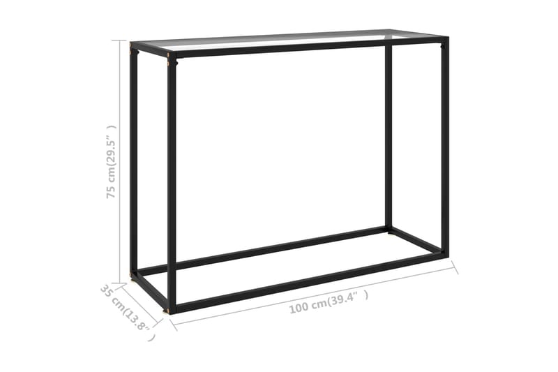 Konsolbord transparent 100x35x75 cm härdat glas - Transparent - Konsolbord & hallbord - Avlastningsbord & sidobord - Hallförvaring