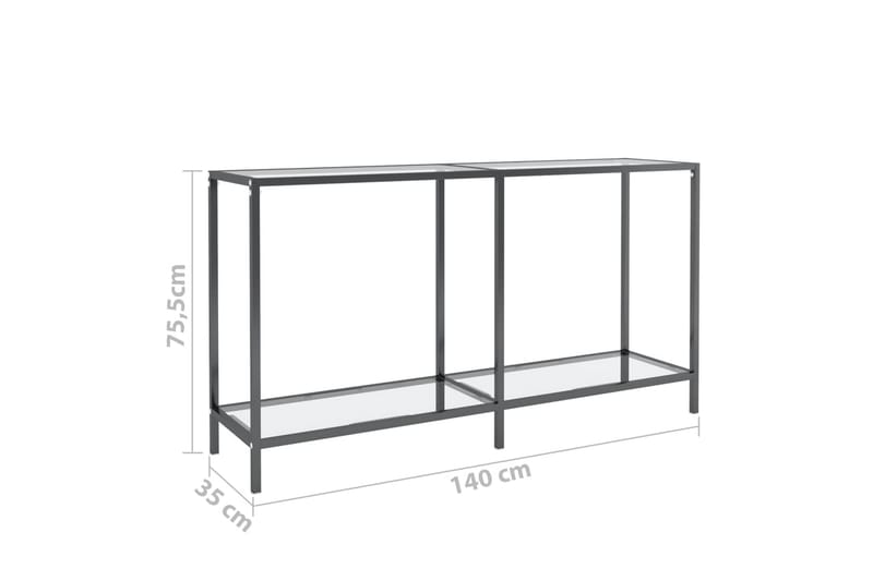 Konsolbord transparent 140x35x75,5 cm härdat glas - Transparent - Konsolbord & hallbord - Avlastningsbord & sidobord - Hallförvaring