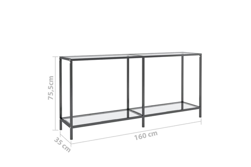 Konsolbord transparent 160x35x75 cm härdat glas - Transparent - Konsolbord & hallbord - Avlastningsbord & sidobord - Hallförvaring