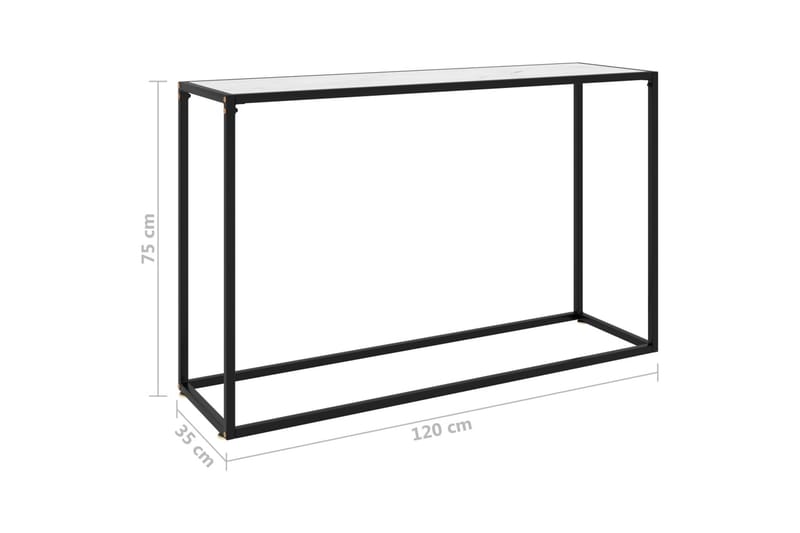 Konsolbord vit 120x35x75 cm härdat glas - Vit - Konsolbord & hallbord - Avlastningsbord & sidobord - Hallförvaring
