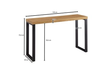 Konsolbord Wohnling 120 cm modern konsol med metallben Brun - Brun - Möbler - Bord & matgrupp - Avlastningsbord & sidobord - Konsolbord & hallbord