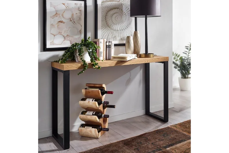 Konsolbord Wohnling 120 cm modern konsol med metallben Brun - Brun - Möbler - Bord & matgrupp - Avlastningsbord & sidobord - Konsolbord & hallbord