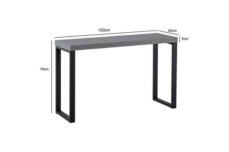 Konsolbord Wohnling 120 cm modern konsol med metallben Grå - Grå - Möbler - Bord & matgrupp - Avlastningsbord & sidobord - Konsolbord & hallbord