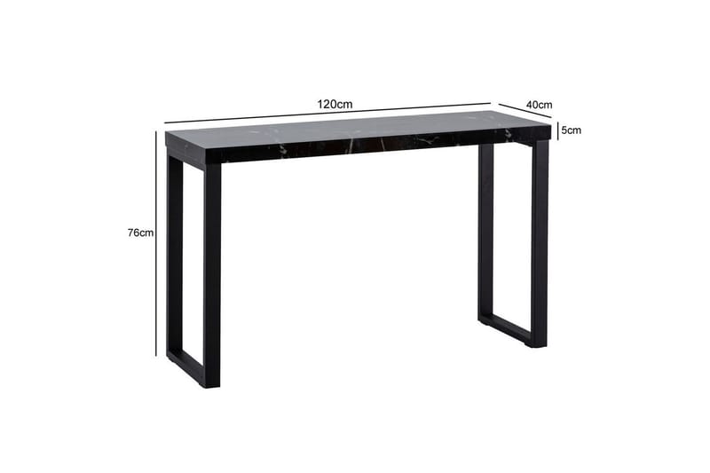 Konsolbord Wohnling 120 cm modern konsol med metallben Svart - Svart - Möbler - Bord & matgrupp - Avlastningsbord & sidobord - Konsolbord & hallbord