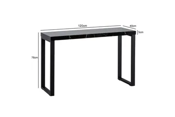 Konsolbord Wohnling 120 cm modern konsol med metallben Svart - Svart - Möbler - Bord & matgrupp - Avlastningsbord & sidobord - Konsolbord & hallbord