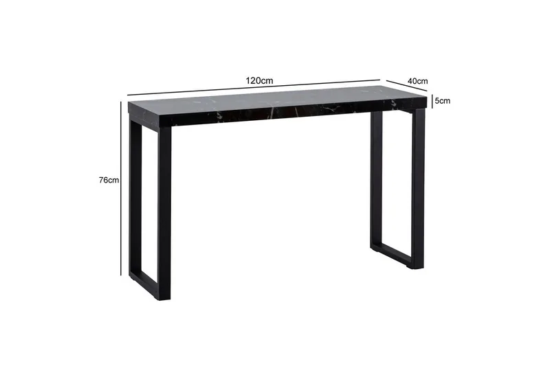 Konsolbord Wohnling 120 cm modern konsol med metallben Svart - Svart - Möbler - Bord & matgrupp - Avlastningsbord & sidobord - Konsolbord & hallbord