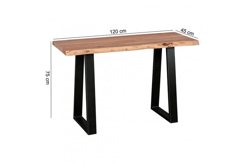 Konsolbord Wohnling Gaya massivt trä lantlig stil med träd kant - Möbler - Bord & matgrupp - Avlastningsbord & sidobord - Konsolbord & hallbord