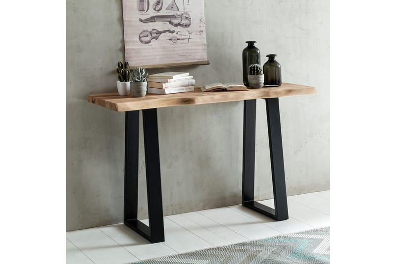 Konsolbord Wohnling Gaya massivt trä lantlig stil med träd kant - Möbler - Bord & matgrupp - Avlastningsbord & sidobord - Konsolbord & hallbord
