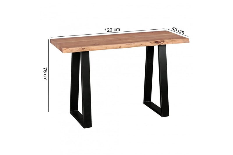 Konsolbord Wohnling Gaya massivt trä lantlig stil med träd kant - Möbler - Bord & matgrupp - Avlastningsbord & sidobord - Konsolbord & hallbord