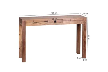 Konsolbord Wohnling massivt trä, 1 låda, lantlig stil Akacia - Akacia - Möbler - Bord & matgrupp - Avlastningsbord & sidobord - Konsolbord & hallbord