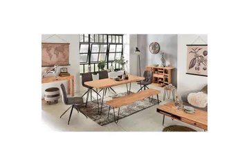 Konsolbord Wohnling massivt trä, 1 låda, lantlig stil Akacia - Akacia - Möbler - Bord & matgrupp - Avlastningsbord & sidobord - Konsolbord & hallbord