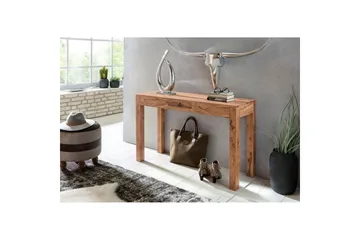 Konsolbord Wohnling massivt trä, 1 låda, lantlig stil Akacia - Akacia - Möbler - Bord & matgrupp - Avlastningsbord & sidobord - Konsolbord & hallbord