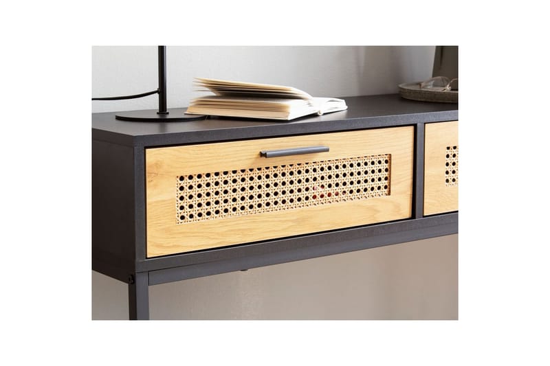 Konsolbord Wohnling Massivt trä 100 cm 2 lådor industrihus stil med Wienerkorg - Möbler - Bord & matgrupp - Avlastningsbord & sidobord - Konsolbord & hallbord