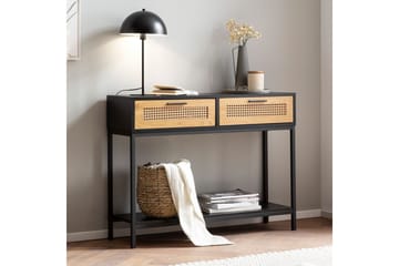 Konsolbord Wohnling Massivt trä 100 cm 2 lådor industrihus stil med Wienerkorg - Möbler - Bord & matgrupp - Avlastningsbord & sidobord - Konsolbord & hallbord