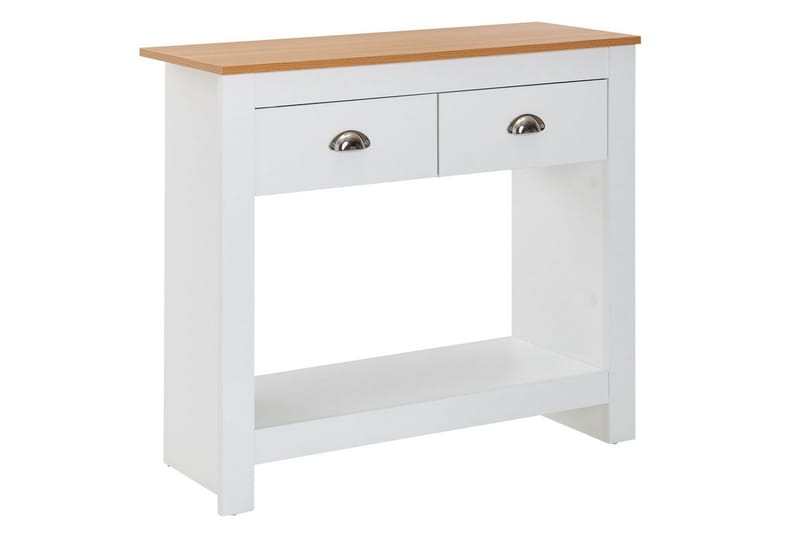 Konsolbord Wohnling Massivt trä ek tvåfärgad 85 cm 2 lådor modern husstil - Möbler - Bord & matgrupp - Avlastningsbord & sidobord - Konsolbord & hallbord