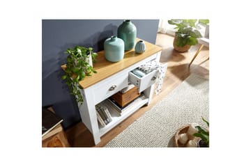 Konsolbord Wohnling Massivt trä ek tvåfärgad 85 cm 2 lådor modern husstil - Möbler - Bord & matgrupp - Avlastningsbord & sidobord - Konsolbord & hallbord